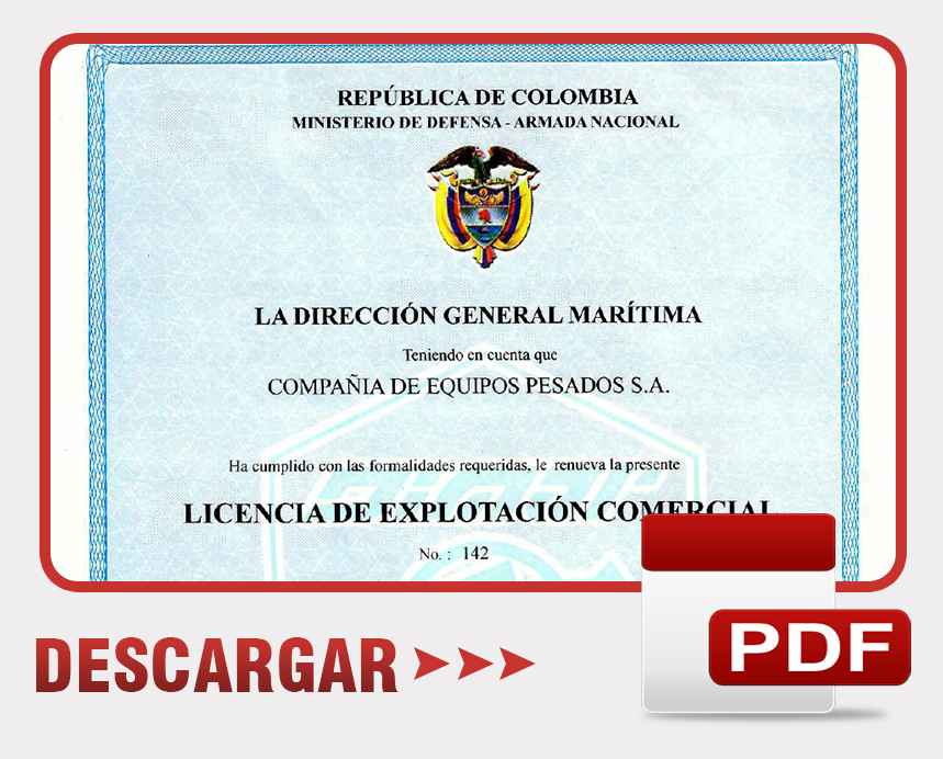 LICENCIA DE EXPLOTACION COMERCIAL